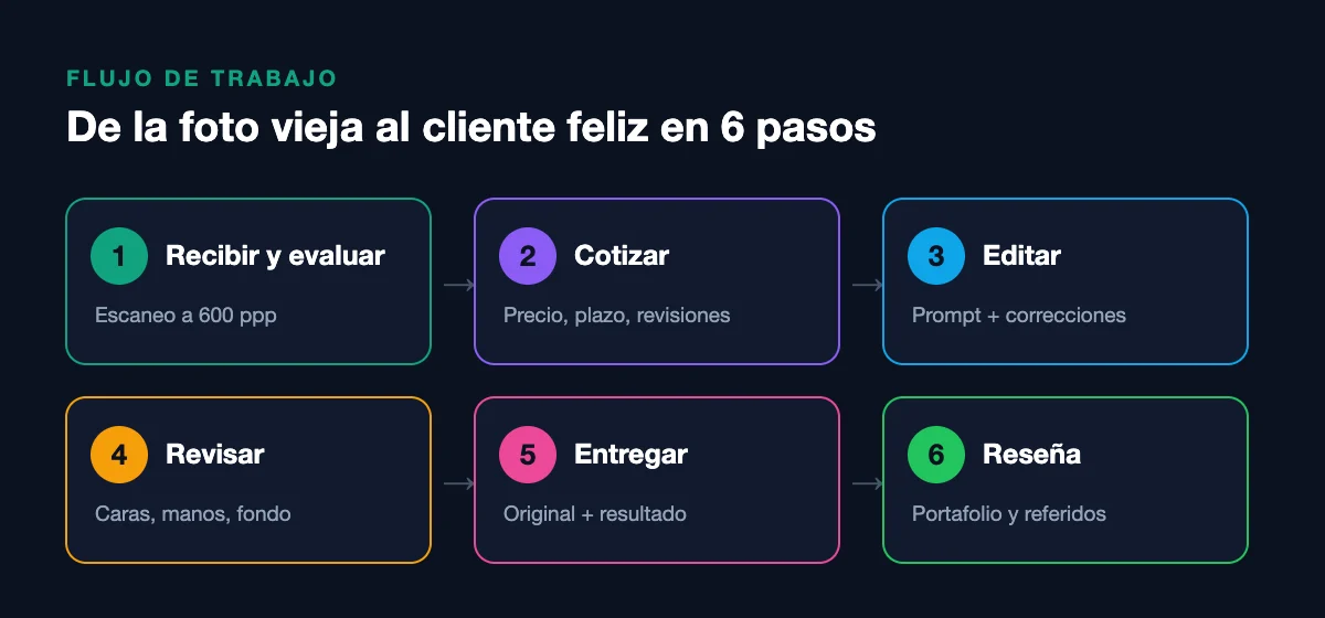 Flujo de trabajo para vender edición de fotos con ChatGPT